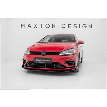 Maxton - Street Pro Lame Du Pare-Chocs Avant V.2 Volkswagen Golf R / R-Line Mk7 Facelift Noir-Rouge