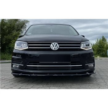 Maxton - Lame Du Pare-Chocs Avant Volkswagen Caddy Mk. 4 Noir Brillant