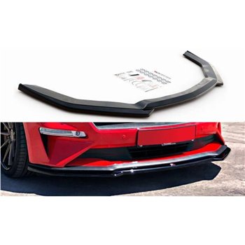 Maxton - Lame Du Pare-Chocs Avant V.1 Ford Mustang Mk. 6 Facelift Noir Brillant