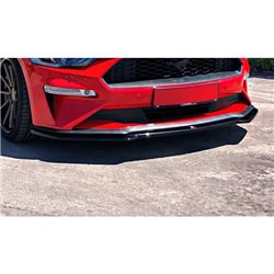 Maxton - Lame Du Pare-Chocs Avant V.1 Ford Mustang Mk. 6 Facelift Noir Brillant