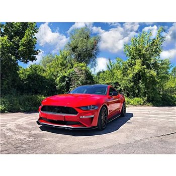 Maxton - Lame Du Pare-Chocs Avant V.1 Ford Mustang Mk. 6 Facelift Noir Brillant