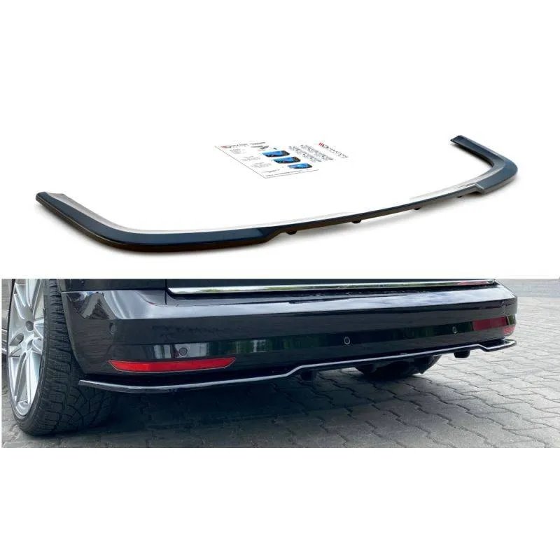 Maxton - Arriere Splitter (avec une barre verticale) Volkswagen Caddy Mk. 4 Noir Brillant