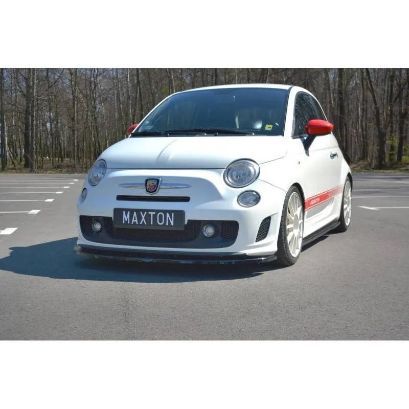 Maxton - Lame Du Pare-Chocs Avant V.2 Abarth 500 Mk1 Noir Brillant
