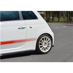 Maxton - Lames De Pare-Chocs Arrière Latérales Abarth 500 Mk1 Noir Brillant