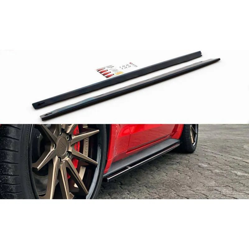 Maxton - Rajouts Des Bas De Caisse Ford Mustang Mk. 6 Facelift Noir Brillant