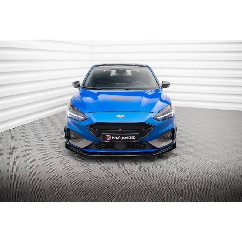 Maxton - Street Pro Lame Du Pare-Chocs Avant Ford Focus ST / ST-Line Mk4 Noir + Rabats Brillant