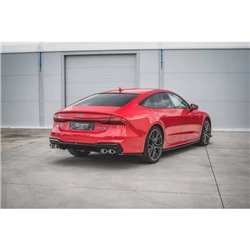 Maxton - Rajout Du Pare-Chocs Arriere + Faux Pot D'échappement Audi A7 S-Line C8 / S7 C8 / C8 Facelift / S7 Facelift Noir Brilla