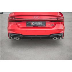 Maxton - Rajout Du Pare-Chocs Arriere + Faux Pot D'échappement Audi A7 S-Line C8 / S7 C8 / C8 Facelift / S7 Facelift Noir Brilla
