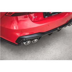 Maxton - Rajout Du Pare-Chocs Arriere + Faux Pot D'échappement Audi A7 S-Line C8 / S7 C8 / C8 Facelift / S7 Facelift Noir Brilla