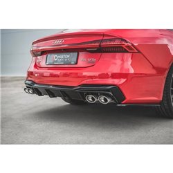 Maxton - Rajout Du Pare-Chocs Arriere + Faux Pot D'échappement Audi A7 S-Line C8 / S7 C8 / C8 Facelift / S7 Facelift Noir Brilla