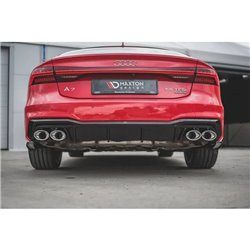 Maxton - Rajout Du Pare-Chocs Arriere + Faux Pot D'échappement Audi A7 S-Line C8 / S7 C8 / C8 Facelift / S7 Facelift Noir Brilla