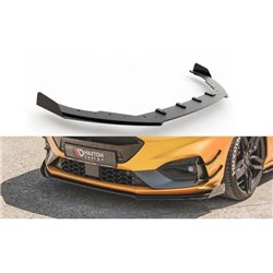 Maxton - Street Pro Lame Du Pare-Chocs Avant Ford Focus ST / ST-Line Mk4 Noir-Rouge + Rabats Brillant