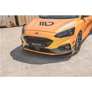 Maxton - Street Pro Lame Du Pare-Chocs Avant Ford Focus ST / ST-Line Mk4 Noir-Rouge + Rabats Brillant