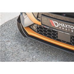 Maxton - Street Pro Lame Du Pare-Chocs Avant Ford Focus ST / ST-Line Mk4 Noir-Rouge + Rabats Brillant