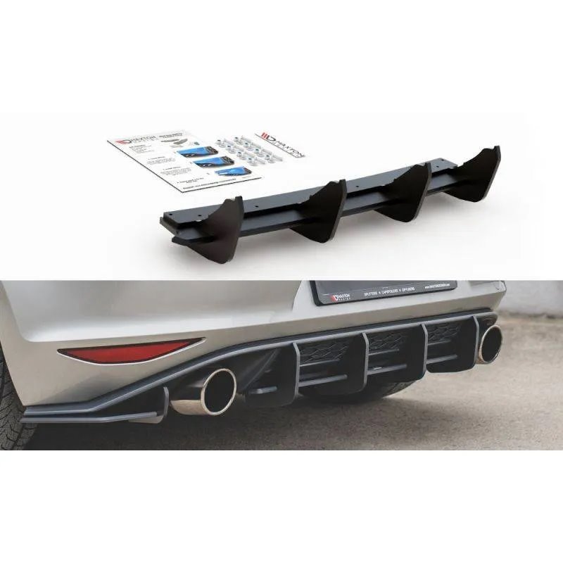Maxton - Street Pro Central Diffuseur Arriere V.1 VW Golf 7 GTI Noir