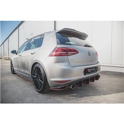 Maxton - Street Pro Lame Du Pare Chocs Arriere V.1 VW Golf 7 GTI Noir-Rouge