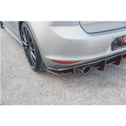 Maxton - Street Pro Lame Du Pare Chocs Arriere V.1 VW Golf 7 GTI Noir-Rouge