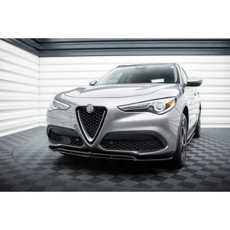 Maxton - Lame Du Pare-Chocs Avant V.2 Alfa Romeo Stelvio Mk1 Noir Brillant