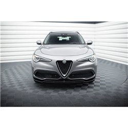 Maxton - Lame Du Pare-Chocs Avant V.2 Alfa Romeo Stelvio Mk1 Noir Brillant