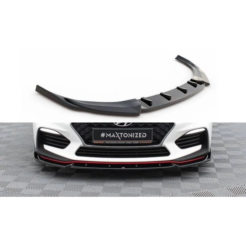Maxton - Lame Du Pare-Chocs Avant V.5 Hyundai I30 N Mk3 Hatchback/ Fastback Noir Brillant