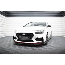 Maxton - Lame Du Pare-Chocs Avant V.5 Hyundai I30 N Mk3 Hatchback/ Fastback Noir Brillant