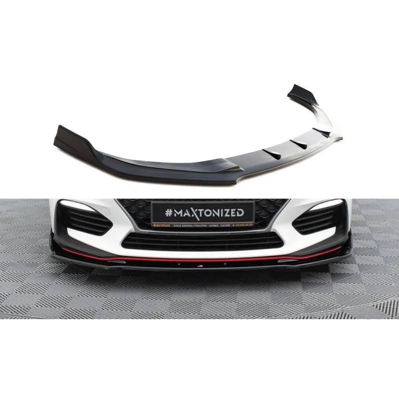 Maxton - Lame Du Pare-Chocs Avant V.3 Hyundai I30 N Mk3 Hatchback/ Fastback Noir Brillant
