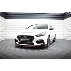 Maxton - Lame Du Pare-Chocs Avant V.3 Hyundai I30 N Mk3 Hatchback/ Fastback Noir Brillant
