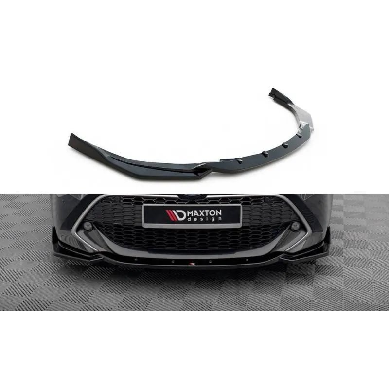 Maxton - Lame Du Pare-Chocs Avant V.2 Toyota Corolla XII Touring Sports/ Hatchback Noir Brillant