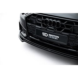 Maxton - Lame Du Pare-Chocs Avant V.2 Audi A6 S-Line / S6 C8 / C8 Facelift Noir Brillant