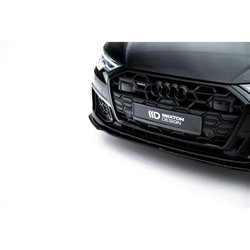 Maxton - Lame Du Pare-Chocs Avant V.1 Audi A6 S-Line / S6 C8 / C8 Facelift Noir Brillant
