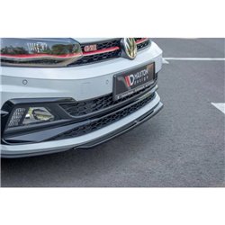 Maxton - Lame Du Pare-Chocs Avant V.4 Volkswagen Polo GTI / R-line Mk6 Noir Brillant