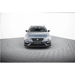 Maxton - Lame Du Pare-Chocs Avant V.7 Seat Leon Cupra / FR Mk3 FL Noir Brillant