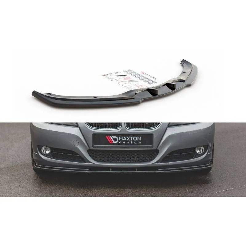 Maxton - Lame Du Pare-Chocs Avant V.2 BMW 3 E90/E91 Facelift Noir Brillant