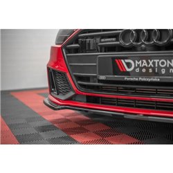 Maxton - Lame Du Pare-Chocs Avant V.1 Audi A7 S-Line C8 / S7 C8 / C8 Facelift / S7 Facelift Noir Brillant