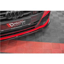 Maxton - Lame Du Pare-Chocs Avant V.1 Audi A7 S-Line C8 / S7 C8 / C8 Facelift / S7 Facelift Noir Brillant