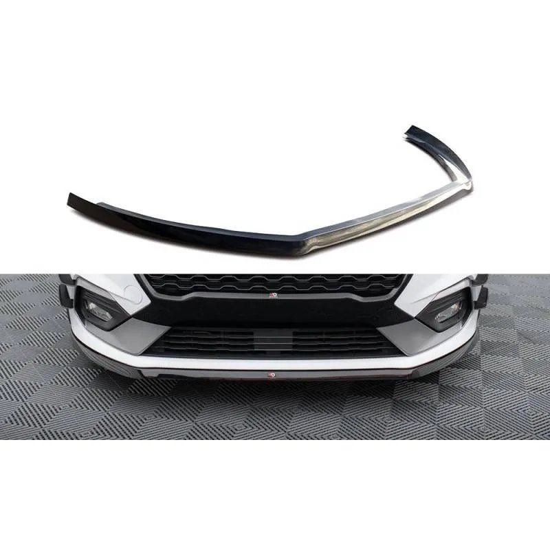 Maxton - Lame Du Pare-Chocs Avant V.6 Ford Fiesta Mk8 ST / ST-Line Noir Brillant