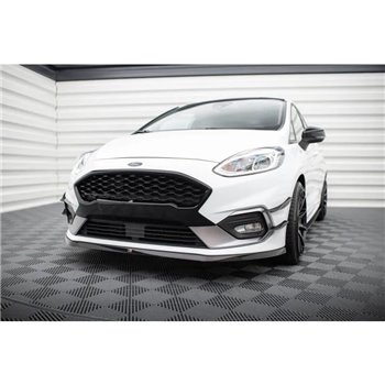 Maxton - Lame Du Pare-Chocs Avant V.6 Ford Fiesta Mk8 ST / ST-Line Noir Brillant