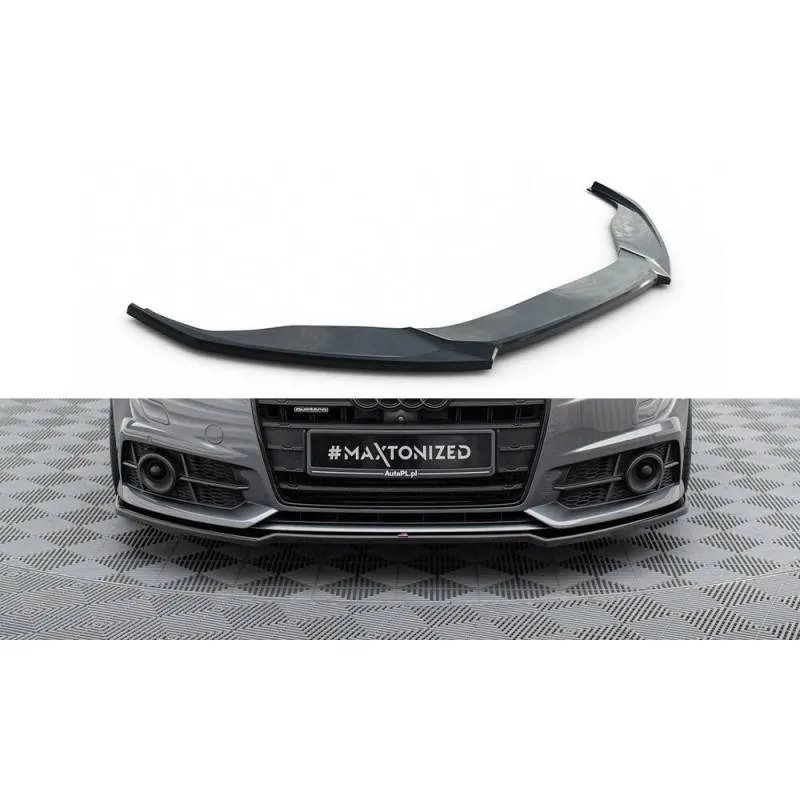 Maxton - Lame Du Pare-Chocs Avant V.2 Audi A6 / A6 C7 S-line/ S6 C7 Facelift Noir Brillant