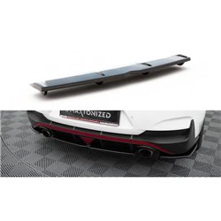 Maxton - Arriere Splitter (avec une barre verticale) Hyundai I30 N Mk3 Fastback Noir Brillant
