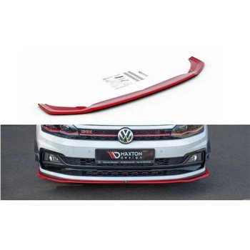 Maxton - Lame Du Pare-Chocs Avant V.2 Volkswagen Polo GTI / R-line Mk6 Rouge