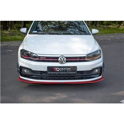 Maxton - Lame Du Pare-Chocs Avant V.2 Volkswagen Polo GTI / R-line Mk6 Rouge
