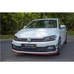 Maxton - Lame Du Pare-Chocs Avant V.2 Volkswagen Polo GTI / R-line Mk6 Rouge