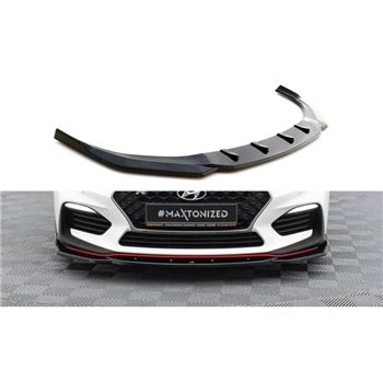 Maxton - Lame Du Pare-Chocs Avant V.4 Hyundai I30 N Mk3 Hatchback/ Fastback Noir Brillant