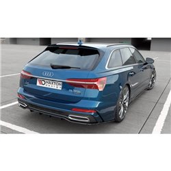 Maxton - Arriere Lame (avec une barre verticale) Audi A6 S-Line C8 Noir Brillant