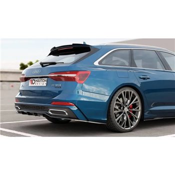 Maxton - Arriere Lame (avec une barre verticale) Audi A6 S-Line C8 Noir Brillant