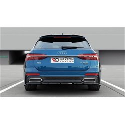 Maxton - Arriere Lame (avec une barre verticale) Audi A6 S-Line C8 Noir Brillant
