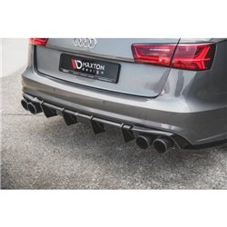 Maxton - Diffuseur Arrière Complet V.1 Audi S6 C7 Facelift Noir Brillant