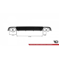 Maxton - Diffuseur Arrière Complet V.1 Audi S6 C7 Facelift Noir Brillant