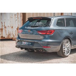 Maxton - Diffuseur Arrière Complet V.2 Seat Leon Cupra ST Mk3 FL Noir Brillant