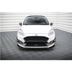 Maxton - Lame Du Pare-Chocs Avant V.7 Ford Fiesta Mk8 ST / ST-Line Noir Brillant